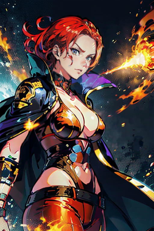 Shnks, robot joints, fractal, Shanks the movie, coming soon to theatres, ((style of Masamune Shirow manga cover))  Chandra, the Pyromancer: Fiery-haired, Flame-wielding, Impulsive, Planeswalker, Red mana, Rebellious, Passionate, Fire mage, Hotheaded, Adventurous, Unpredictable, Spellslinger, Ember-empowered, Fierce.