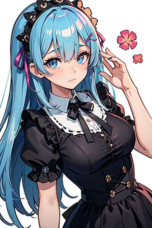 anime girl with light blue hair and blue eyes