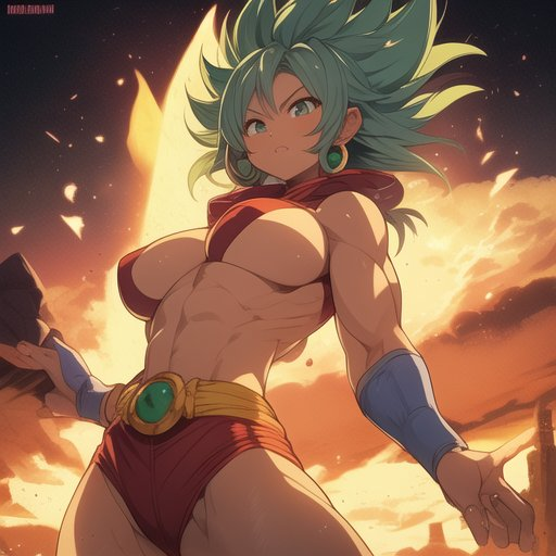 Kefla dragon balls, kefla super sayan, slightly muscular, nud, hyperrealism